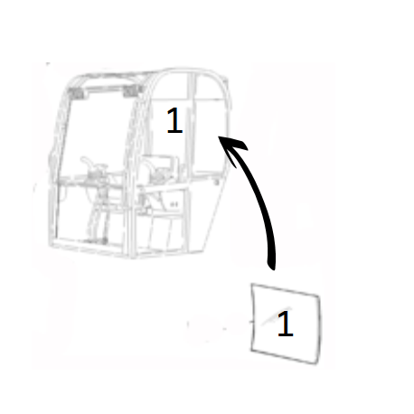 SZYBA TYLNA SITODRUK MINIKOPARKA JCB 8014 8018 236/07304