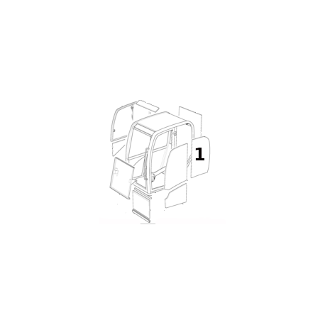 SZYBA BOCZNA ZA DRZWIAMI SITODRUK MINIKOPARKA JCB 48Z-1 336/C2671