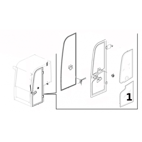 SZYBA DRZWI DOLNA SITODRUK MINIKOPARKA VOLVO EC15E EC18D ECR25D 17482657