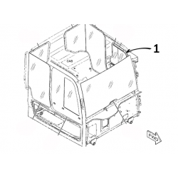 SZYBA DRZWI LEWA STRONA SITODRUK WOZIDŁO PRZEGUBOWE CATERPILLAR 745D 4806986