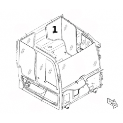 SZYBA TYLNA LEWA STRONA LAMINOWANA SITODRUK WOZIDŁO PRZEGUBOWE CATERPILLAR 745D 5080789