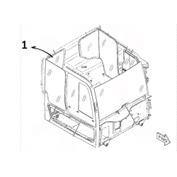 SZYBA TYLNA PRAWA STRONA LAMINOWANA SITODRUK WOZIDŁO PRZEGUBOWE CATERPILLAR 745D 5080790