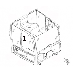 SZYBA PRAWA STRONA PRZEDNIA STAŁA SITODRUK WOZIDŁO PRZEGUBOWE CATERPILLAR 745D 4806970