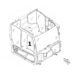 SZYBA PRAWA STRONA PRZEDNIA PRZESUWNA SITODRUK WOZIDŁO PRZEGUBOWE CATERPILLAR 745D 4806971