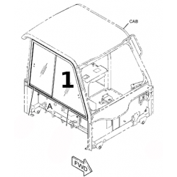 SZYBA PRAWA STRONA PRZEDNIA PRZESUWNA WOZIDŁO PRZEGUBOWE CATERPILLAR 745B 745C 3822781