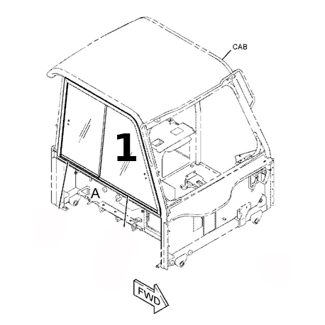 SZYBA PRAWA STRONA PRZEDNIA PRZESUWNA WOZIDŁO PRZEGUBOWE CATERPILLAR 745B 745C 3822781