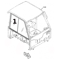 SZYBA PRAWA STRONA TYLNA PRZESUWNA WOZIDŁO PRZEGUBOWE CATERPILLAR 745B 745C 2961467