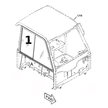 SZYBA PRAWA STRONA TYLNA PRZESUWNA WOZIDŁO PRZEGUBOWE CATERPILLAR 745B 745C 2961467