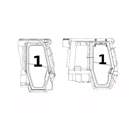 SZYBA DRZWI LEWA/PRAWA STRONA ŁADOWARKA GĄSIENICOWA CAT 973C 1257973