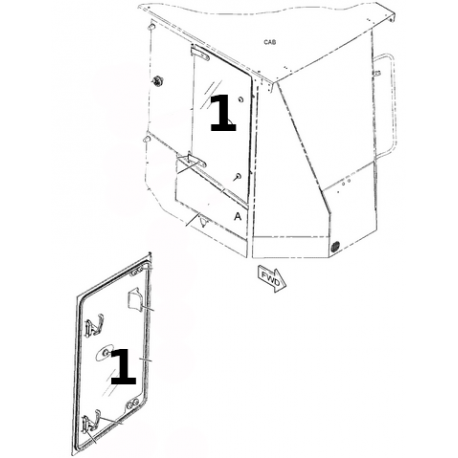 SZYBA PRAWA STRONA PRZEDNIA GÓRNA SITODRUK WALEC CAT CS-54B 3845890