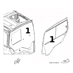 SZYBA BOCZNA PRAWA STRONA SITODRUK MINIKOPARKA CATERPILLAR 308.5 5441668