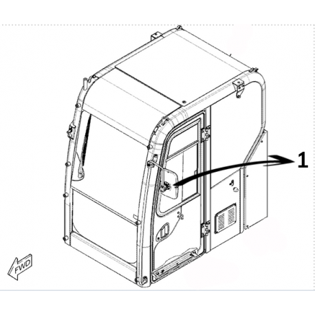 GLASS TOUGHENED GREEN CVA - DOOR UPPER FIXTURE