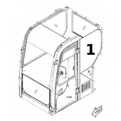 SZYBA BOCZNA ZA DRZWIAMI SITODRUK KOPARKA GĄSIENICOWA CATERPILLAR 307E 308E 3898669