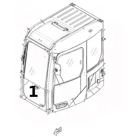 SZYBA PRZEDNIA DOLNA MINIKOPARKA/KOPARKA GĄSIENICOWA CATERPILLAR 308D 315F 3531939