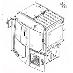 SZYBA DRZWI GÓRNA TYLNA PRZESUWNA MINIKOPARKA/KOPARKA GĄSIENICOWA CATERPILLAR 308D 314E 2141235