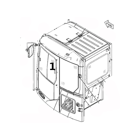 SZYBA DRZWI GÓRNA TYLNA PRZESUWNA MINIKOPARKA/KOPARKA GĄSIENICOWA CATERPILLAR 308D 314E 2141235