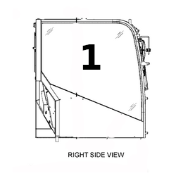 SZYBA BOCZNA PRAWA STRONA SITODRUK MINIKOPARKA/KOPARKA GĄSIENICOWA CATERPILLAR 308C CR 314D CR 3531936