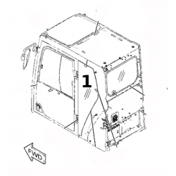 SZYBA BOCZNA ZA DRZWIAMI SITODRUK KOPARKA KOŁOWA/GĄSIENICOWA CATERPILLAR M318 320 4865426