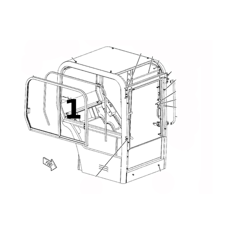 SZYBA BOCZNA PRAWA STRONA PRZEDNIA PRZESUWNA MINIKOPARKA CATERPILLAR 301.8 304.5 1747782E