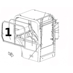SZYBA BOCZNA PRAWA STRONA TYLNA PRZESUWNA MINIKOPARKA CATERPILLAR 301.8 304.5 1747781