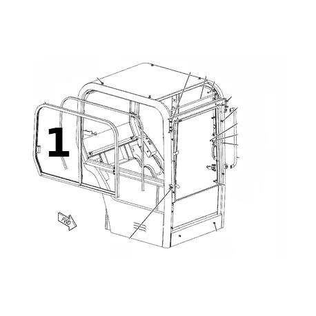 SZYBA BOCZNA PRAWA STRONA TYLNA PRZESUWNA MINIKOPARKA CATERPILLAR 301.8 304.5 1747781