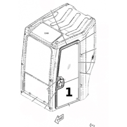 SZYBA DRZWI DOLNA SITODRUK MINIKOPARKA CATERPILLAR 304.5E2 CR 4287908