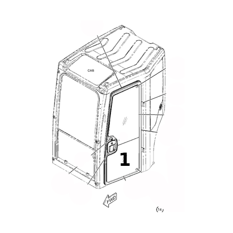 SZYBA DRZWI DOLNA SITODRUK MINIKOPARKA CATERPILLAR 304.5E2 CR 4287908