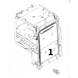 SZYBA PRZEDNIA DOLNA SITODRUK MINIKOPARKA CATERPILLAR 301.8 5527784