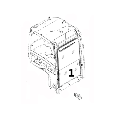 SZYBA PRZEDNIA DOLNA SITODRUK MINIKOPARKA CATERPILLAR 301.8 5527784
