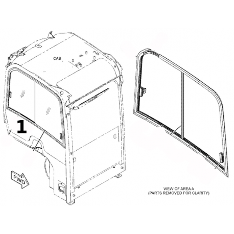 SZYBA BOCZNA PRAWA STRONA DOLNA MINIKOPARKA CATERPILLAR 301.8 5259446