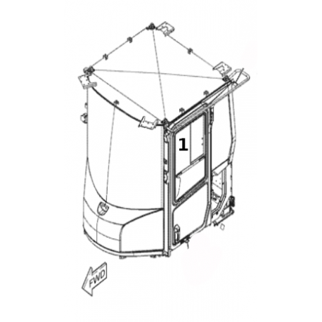 GLASS TOUGHENED GREEN CVA - DOOR UPPER FRONT SLIDER