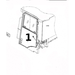SZYBA DRZWI DOLNA LEWA STRONA SITODRUK ŁADOWARKA KOŁOWA CAT 906H 908K 914M 3988785