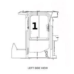 GLASS TOUGHENED GREEN CVA DOOR UPPER FRONT SLIDER