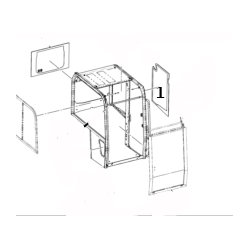 SZYBA BOCZNA ZA DRZWIAMI SITODRUK MINIKOPARKA JCB 67C-1 85Z-2 334/T1463