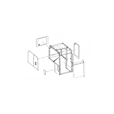 SZYBA PRAWA STRONA PRZEDNIA PRZESUWNA SITODRUK MINIKOPARKA JCB 85Z-1 334/C8278