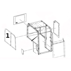 SZYBA PRAWA STRONA TYLNA STAŁA SITODRUK MINIKOAPRKA JCB 67C-1 334/C8279
