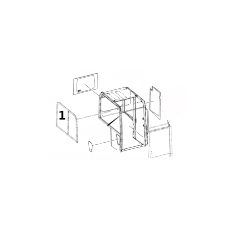 SZYBA PRAWA STRONA TYLNA STAŁA SITODRUK MINIKOAPRKA JCB 67C-1 334/C8279