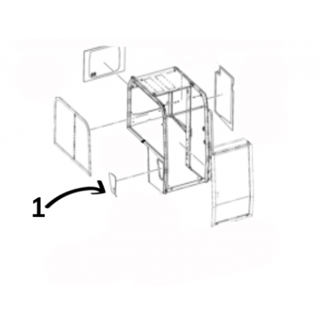 SZYBA PRAWA STRONA DOLNA SITODRUK MINIKOPARKA JCB 85Z-2 19C-1 333/W5354