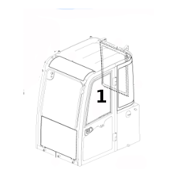 SZYBA DRZWI GÓRNA SITODRUK KOPARKA KOŁOWA/GĄSIENICOWA/MINIKOPARKA VOLVO EW60C EC80D EC55C 14586793