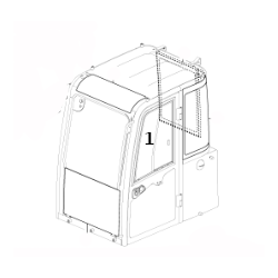 SZYBA DRZWI GÓRNA PRZEDNIA KOPARKA KOŁOWA/GĄSIENICOWA/MINIKOPARKA VOLVO EW60C EC80D EC55C 14586597