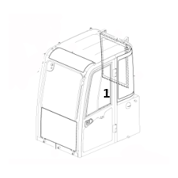 GLASS TOUGHENED GREEN CVA DOOR UPPER REAR SLIDER