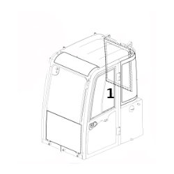 GLASS TOUGHENED GREEN CVA DOOR UPPER FIXTURE