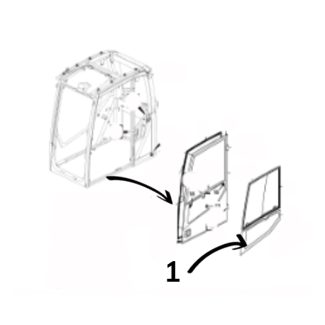 SZYBA DRZWI DOLNA SITODRUK KOPARKA KOŁOWA/GĄSIENICOWA VOLVO EW180E EC180E 14657625
