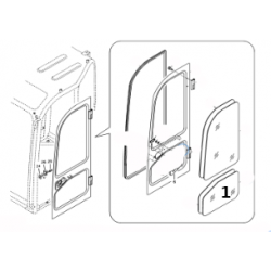 SZYBA DRZWI DOLNA SITODRUK MINIKOPARKA VOLVO ECR88D ECR58PLUS 14519490