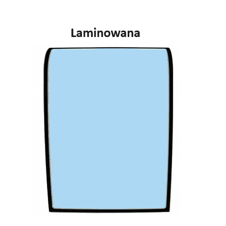 SZYBA LAMINOWANA ZIELONA Z SITODRUKIEM CVA