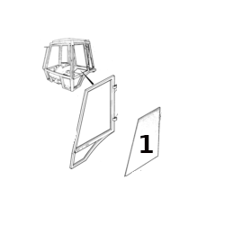 SZYBA DRZWI GÓRNA LEWA STRONA KOPARKO-ŁADOWARKA/WOZIDŁO JCB3CX 4CX KABINA P8 722 827/30281
