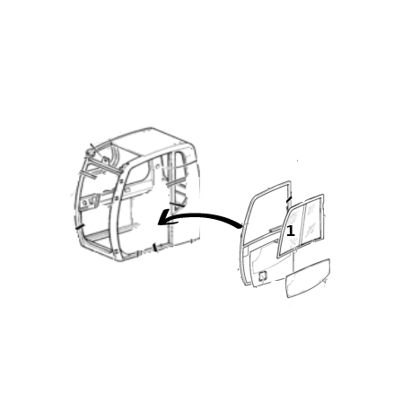 SZYBA DRZWI GÓRNA KOPARKA GĄSIENICOWA/KOŁOWA JCB JS180L JS145W JHN0137
