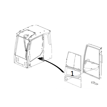 SZYBA DRZWI DOLNA KOPARKA GĄSIENICOWA/KOŁOWA VOLVO EC160C EW140C EW140D 11203348